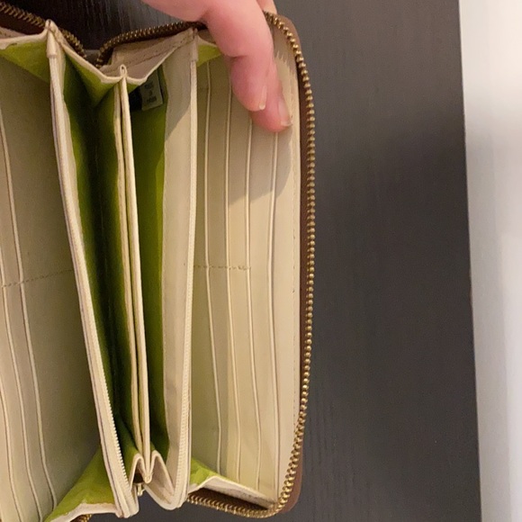 Kate Spade Chocolate Brown & Lime Wallet - Picture 3 of 3